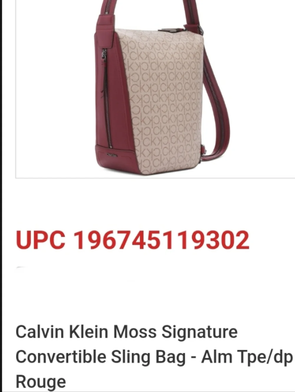 New Calvin Klein Monogram Canvas Moss Convertible Bucket Crossbody & Tote Bag - Picture 5 of 10